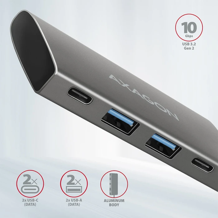 AXAGON HMC-4G2 USB-C USB 3.2 Gen 2 hub