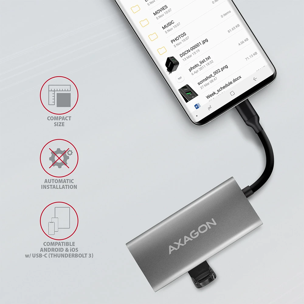 AXAGON HMC-4G2 USB-C USB 3.2 Gen 2 hub