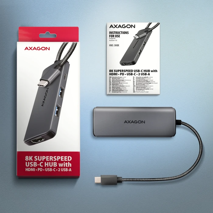 AXAGON HMC-5H8K USB-C 5in1 hub