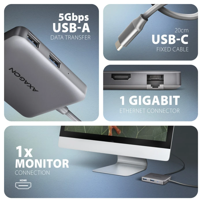 AXAGON HMC-5HL USB-C 5in1 hub
