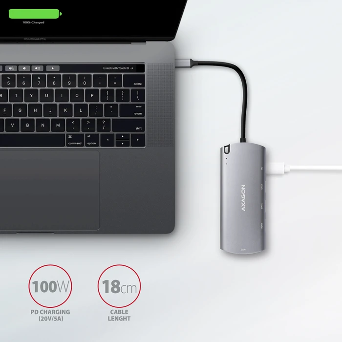 AXAGON HMC-6M2 USB-C 6in1 hub