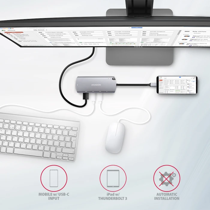 AXAGON HMC-6M2 USB-C 6in1 hub