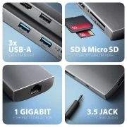 AXAGON HMC-8HLSA USB-C 9in1