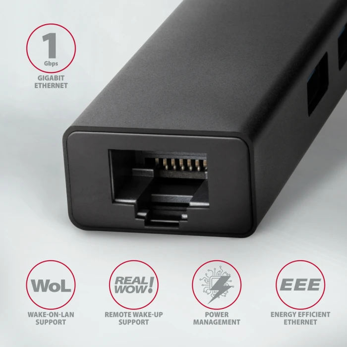 AXAGON HMC-GL3A USB-C hub + gigabit LAN