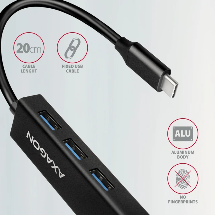 AXAGON HMC-GL3A USB-C hub + gigabit LAN