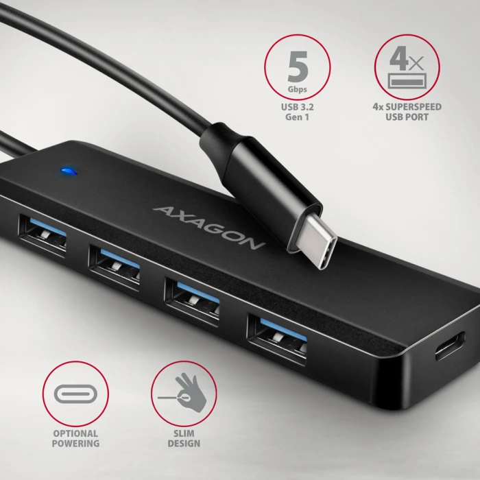 AXAGON HUE-C1C USB-C 5Gbps hub
