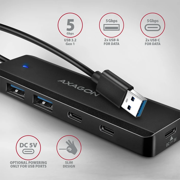 AXAGON HUE-C2C 4 x USB 5Gbps