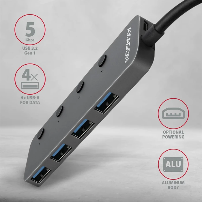 AXAGON HUE-MSA USB-A SWITCH hub