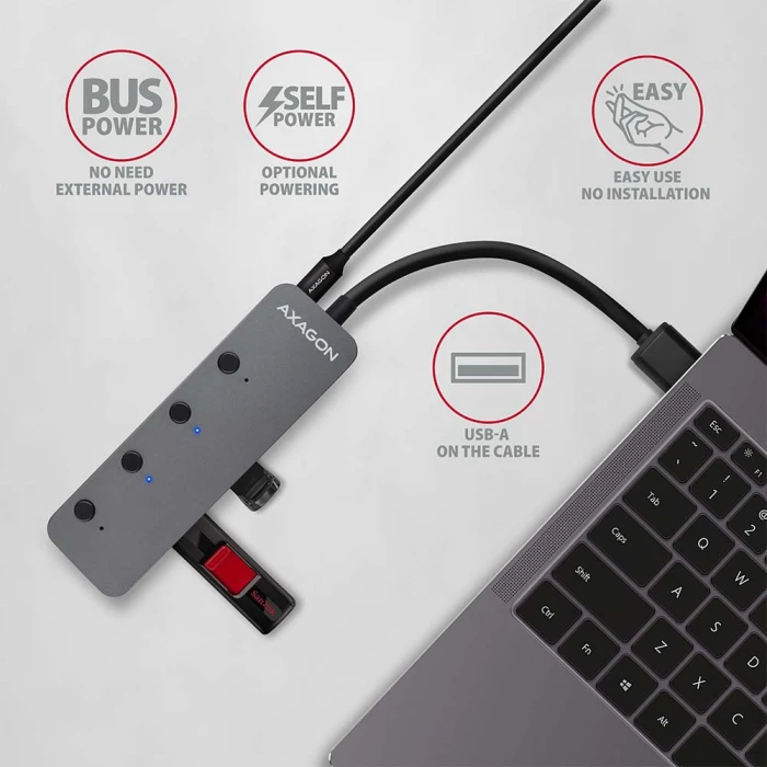 AXAGON HUE-MSA USB-A SWITCH hub