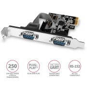 AXAGON PCEA-S2N PCIe 2x Serial/RS232