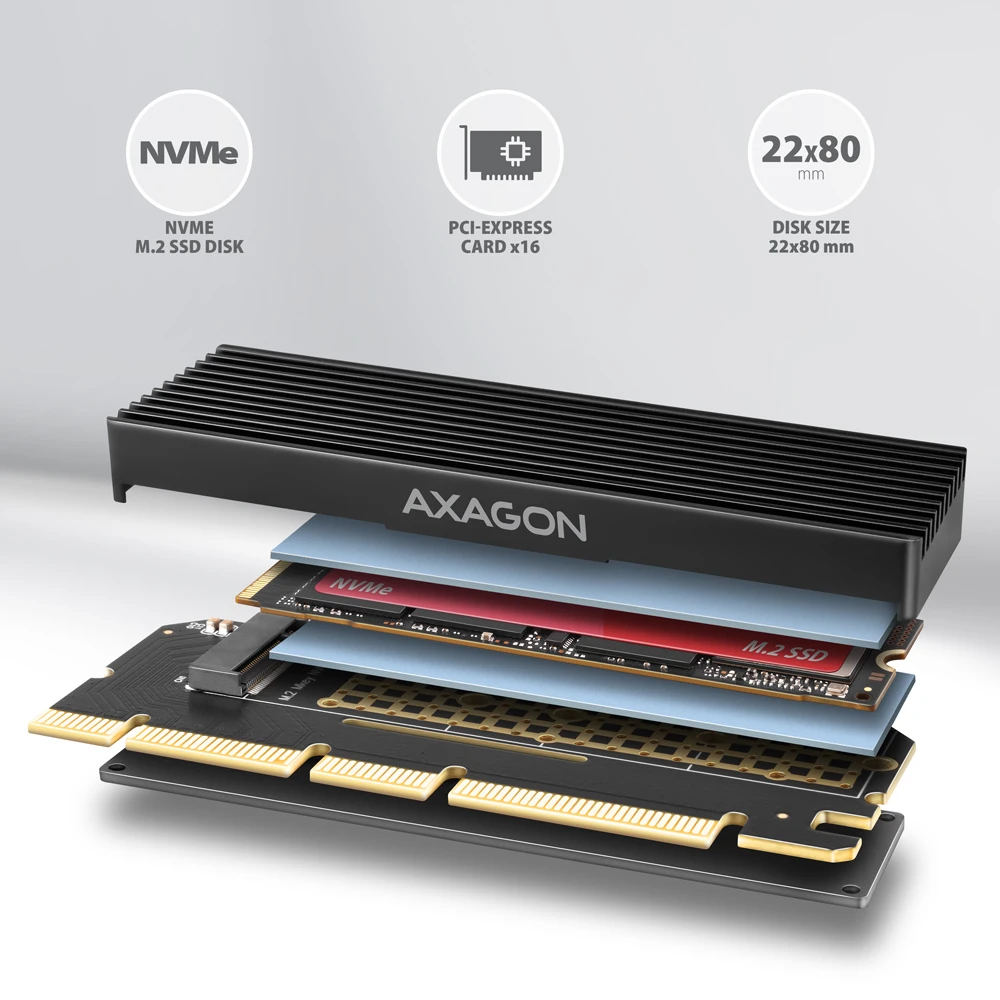 AXAGON PCEM2-XS PCIE 3.0 x16 - M.2 NVMe