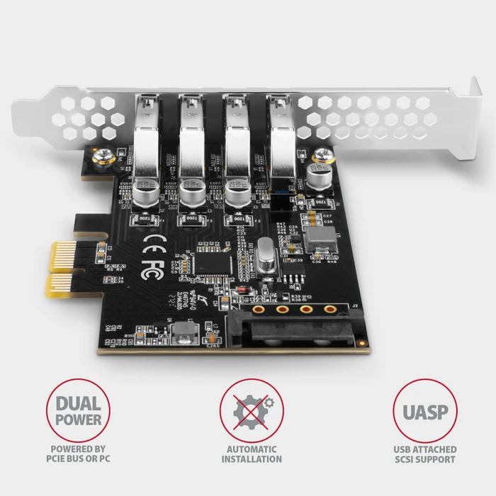 AXAGON PCEU-43RS PCIe 4 x USB 3.2 Gen 1