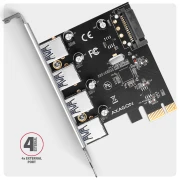 AXAGON PCIe controller 4 x USB-A 5Gbps