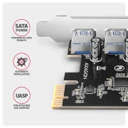 AXAGON PCIe controller 4 x USB-A 5Gbps