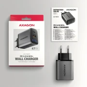 AXAGON PD3.0 & QC4+ LCD display 67W