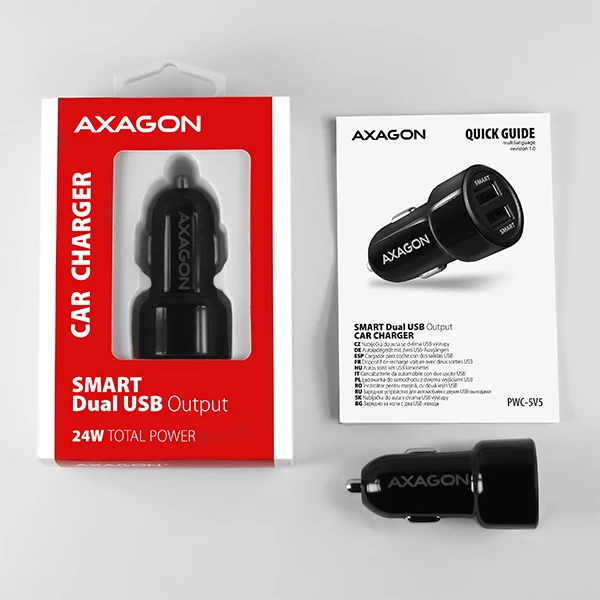 AXAGON PWC-5V5 2.4A + 2.4A car charger 24W