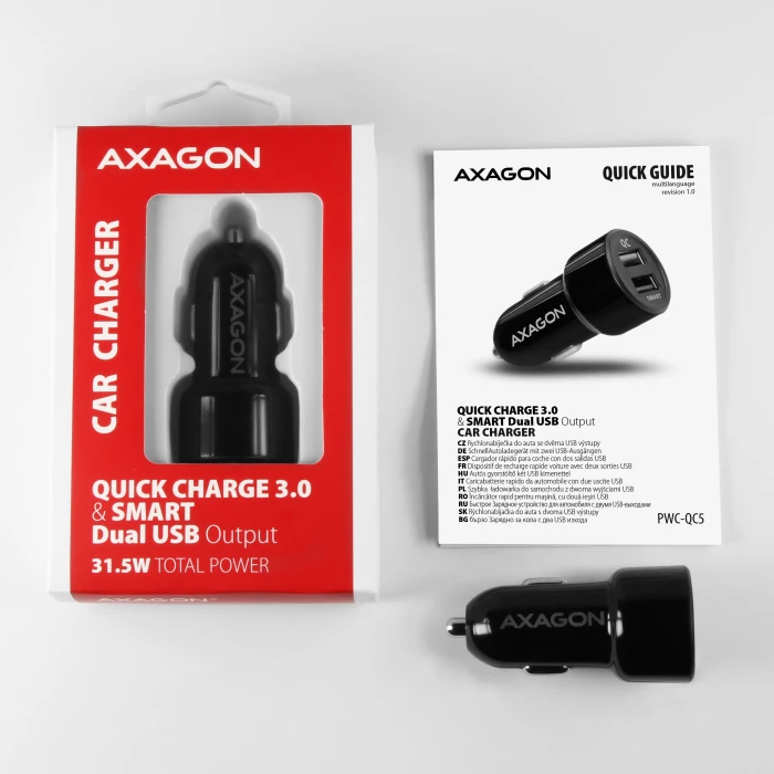 AXAGON PWC-QC5 QC3.0 car charger 31.5W