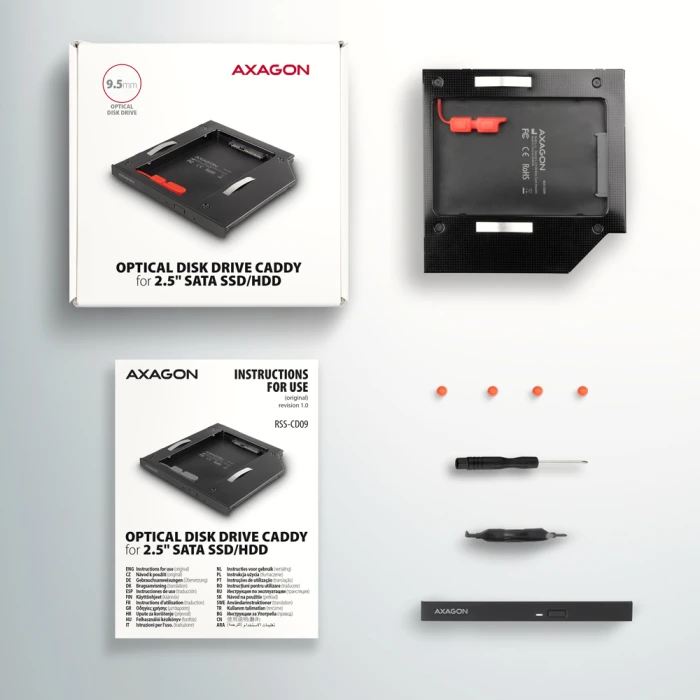AXAGON RSS-CD09 2.5" caddy 9.5 mm