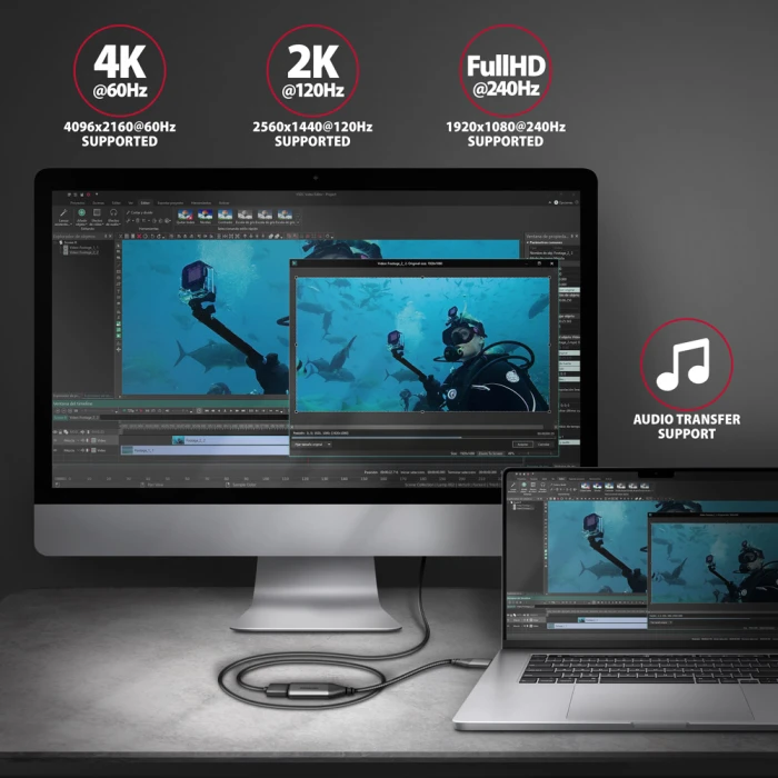 AXAGON RVC-HI2M USB-C > HDMI 2.0 4K