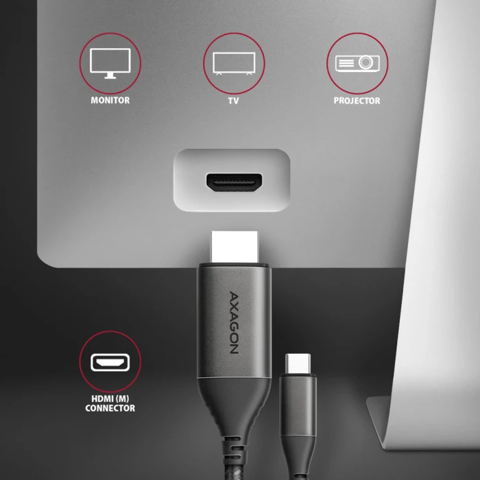 AXAGON RVC-HI2MC USB-C > HDMI 2.0 1.8m