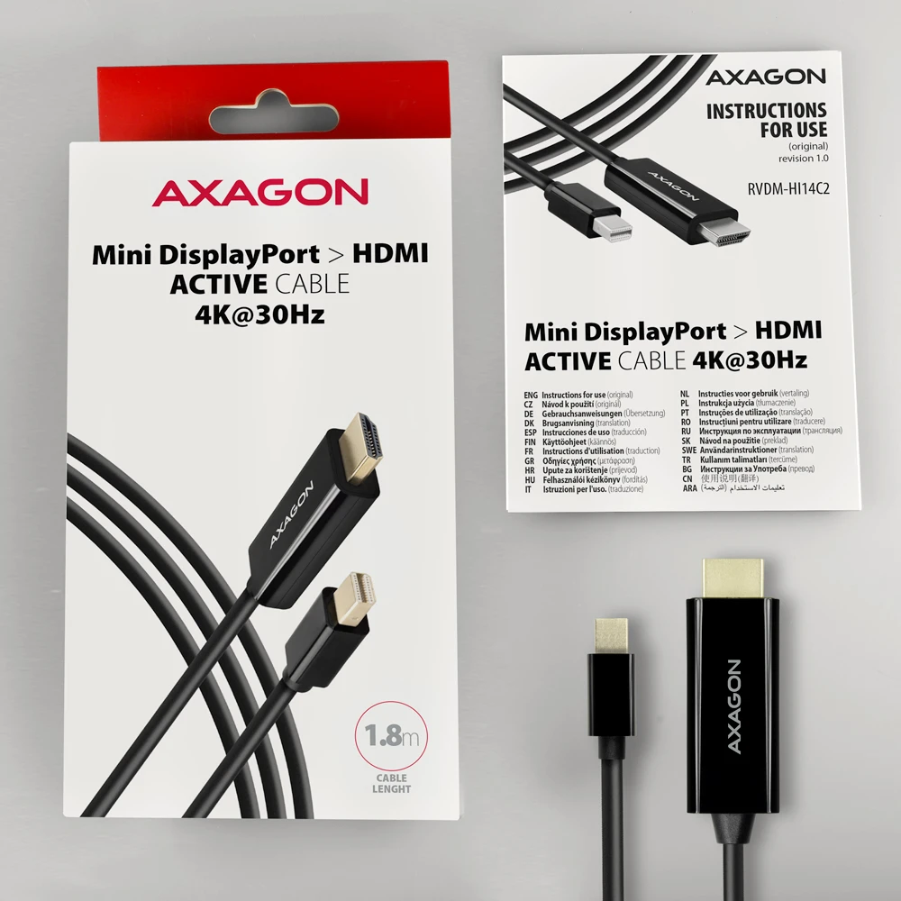 AXAGON RVDM-HI14C2 Mini DP > HDMI 1.8m
