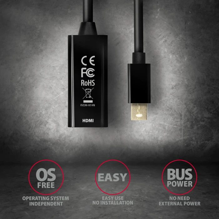 AXAGON RVDM-HI14N Mini DP > HDMI 4K/30Hz