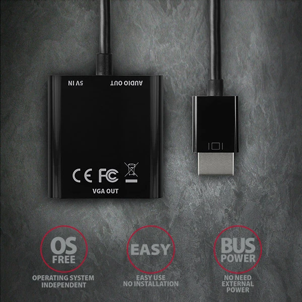 AXAGON RVH-VGAN HDMI > VGA Audio OUT