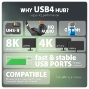AXAGON USB4 40Gbps DUAL DISPLAY 12in1