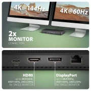 AXAGON USB4 40Gbps DUAL DISPLAY 12in1