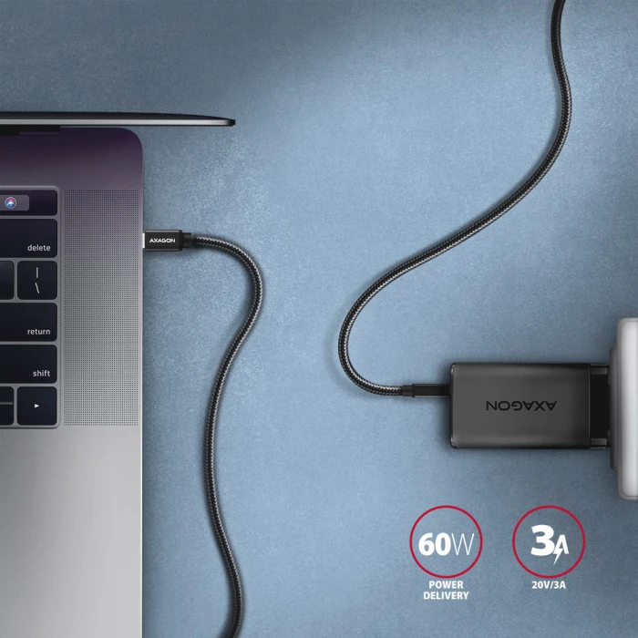 Axagon USB type-C 3.2 Gen 1 Braided 2m