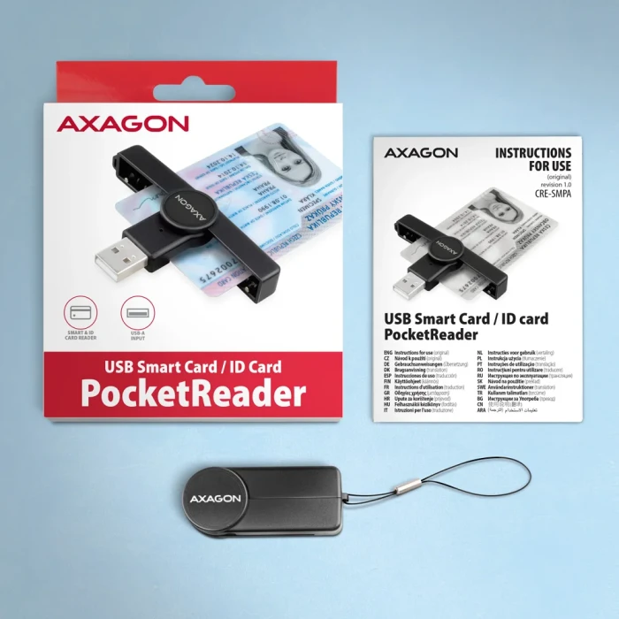 AXAGON USB-A Smart card PocketReader