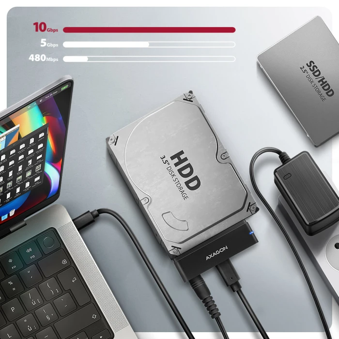 AXAGON USB-C 10Gbps > 2.5"/3.5" SSD/HDD