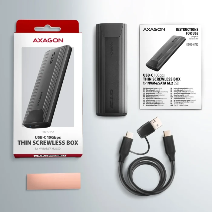 AXAGON USB-C 10Gbps M.2 NVMe