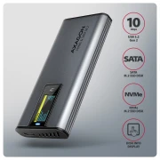 AXAGON USB-C 10Gbps > M.2 NVMe LCD