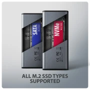 AXAGON USB-C 10Gbps > M.2 NVMe LCD