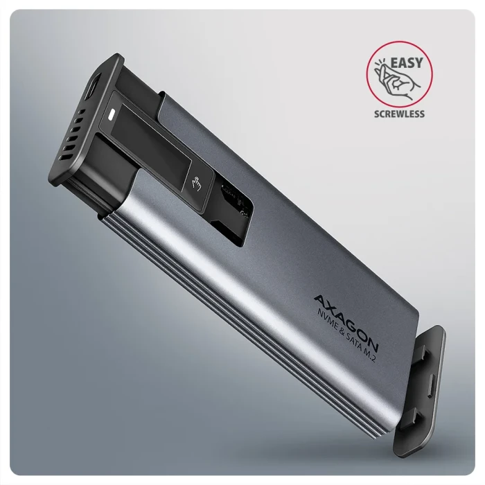 AXAGON USB-C 10Gbps > M.2 NVMe LCD