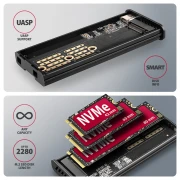 AXAGON USB-C 10Gbps > M.2 NVMe LCD