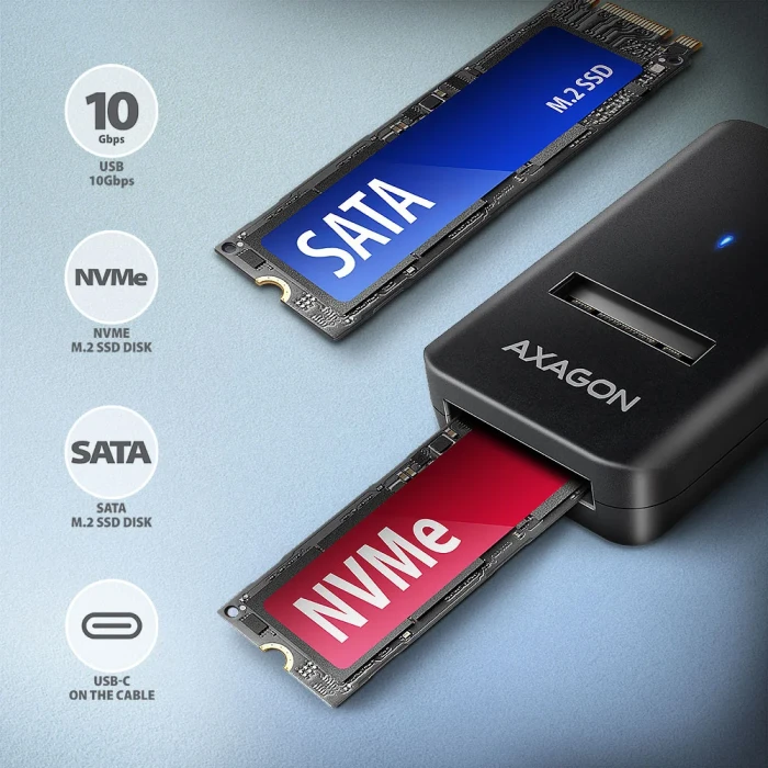 AXAGON USB-C 10Gbps > NVMe adapter