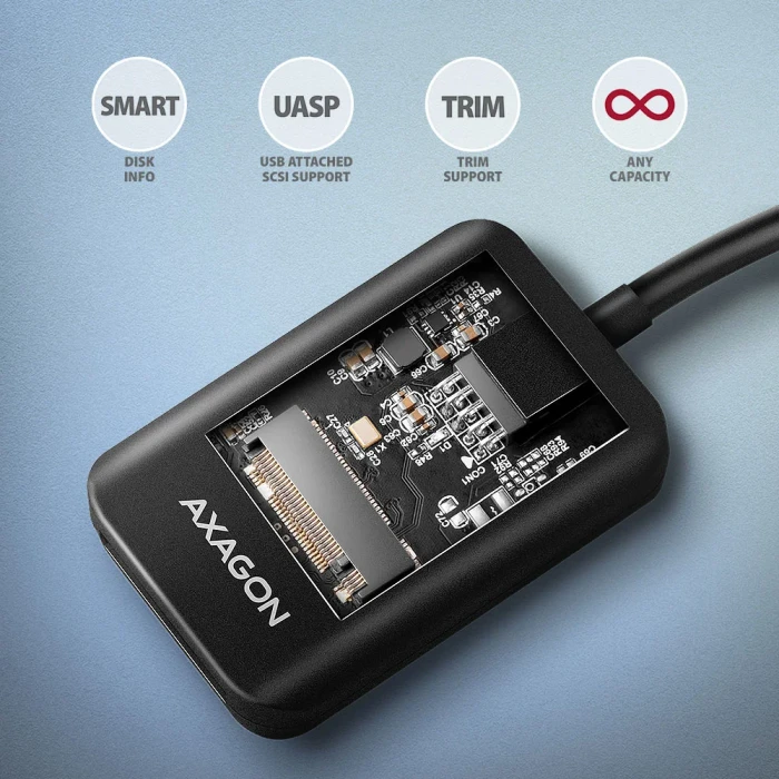 AXAGON USB-C 10Gbps > NVMe adapter