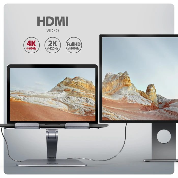 AXAGON USB-C ALUMINUM STAND/HUB 7in1
