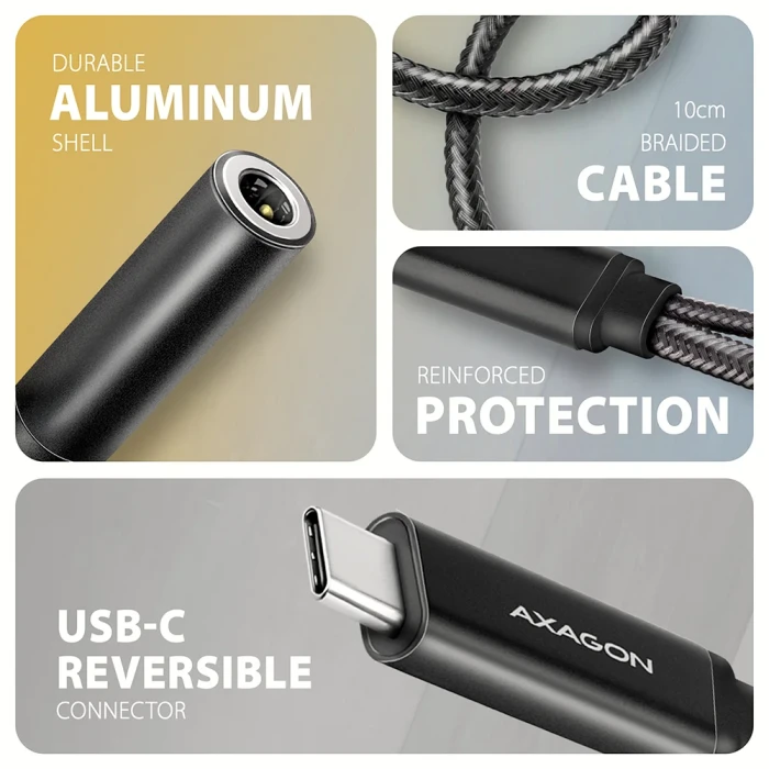 AXAGON USB-C DAC audio adapter PD 60W
