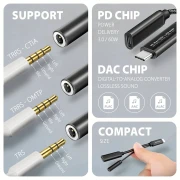 AXAGON USB-C DAC audio adapter PD 60W