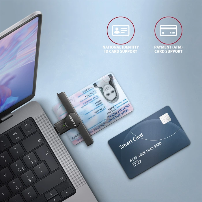 AXAGON USB-C Smart card PocketReader