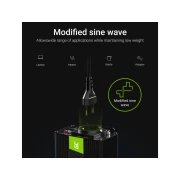 Инвертор 12/220 V DC/AC 1000W/2000W, Модифицирана синусоида, GREEN CELL