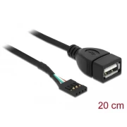 Кабел DeLock USB Pin header женско > USB 2.0 type-A женски, 20 cm