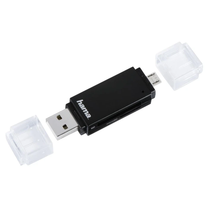 Четец за карти HAMA 181056, USB 2.0, SD/microSD, черен