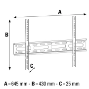 Стенна стойка за TV HAMA 108771, Фиксирана, 32"-75", 35 кг, Черна
