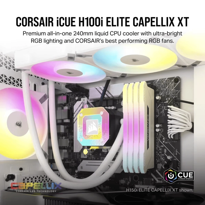 Corsair iCUE H100i ELITE CAPELLIX XT White 240mm