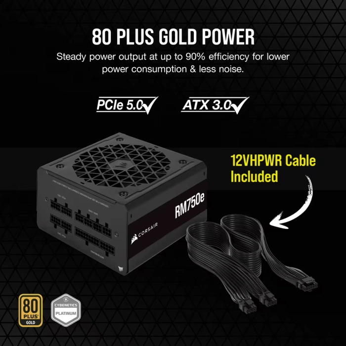 CORSAIR RM750e GOLD PCIe 5.0 750W