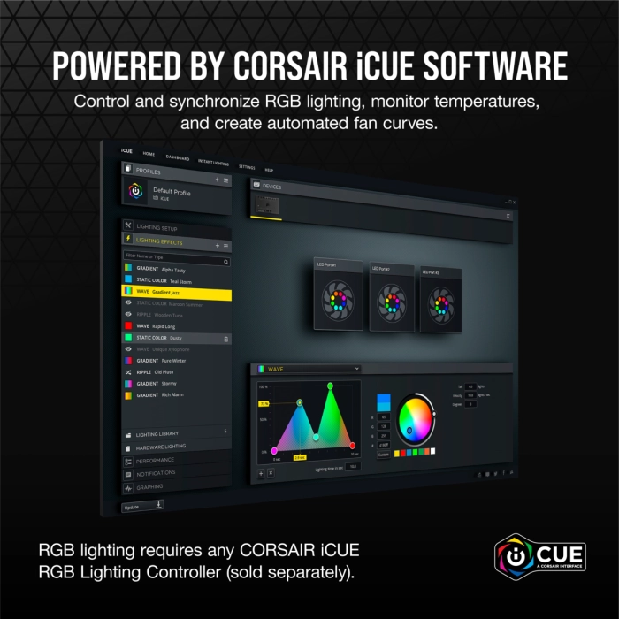 CORSAIR SP120 iCUE RGB ELITE Black